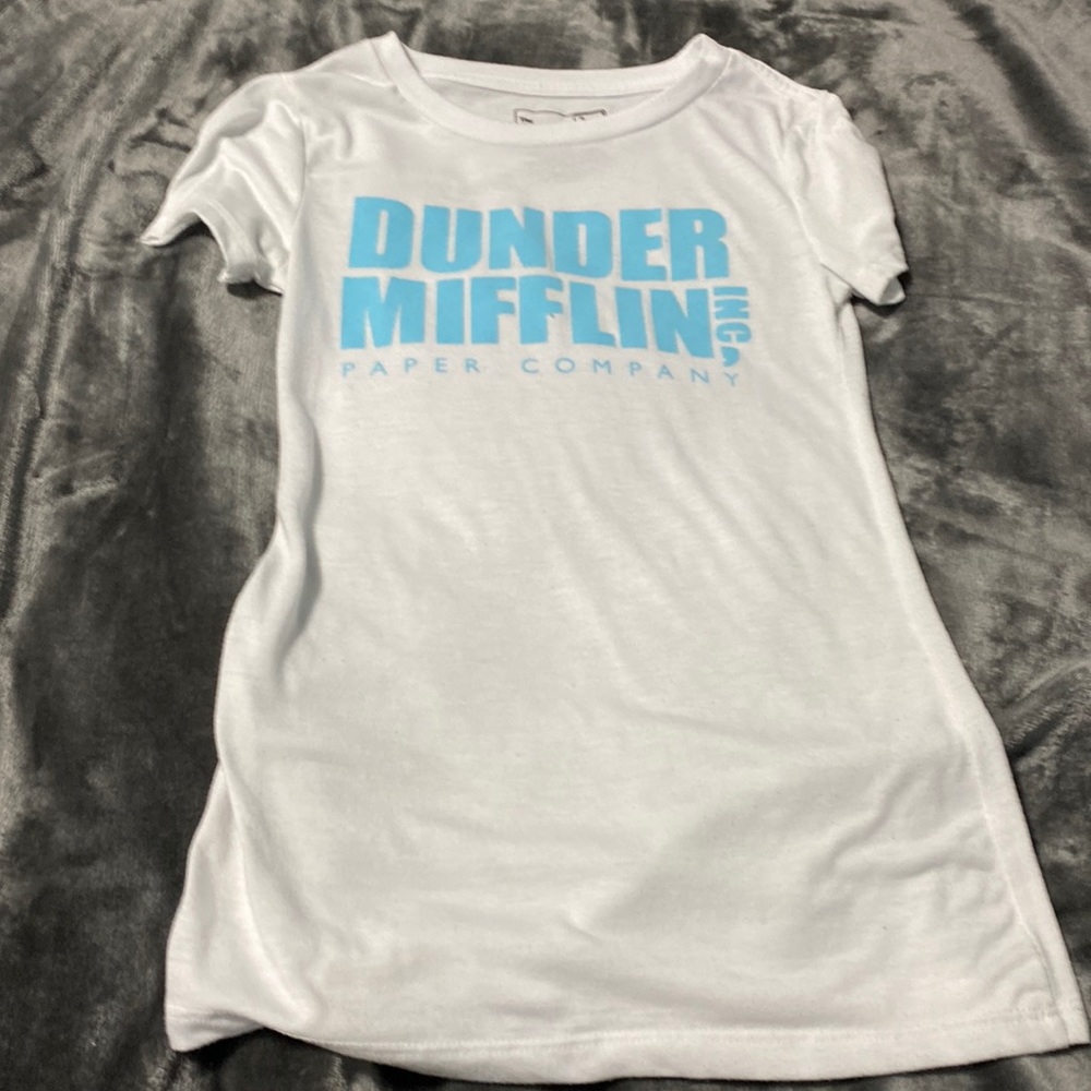 white dunder muffler shirt